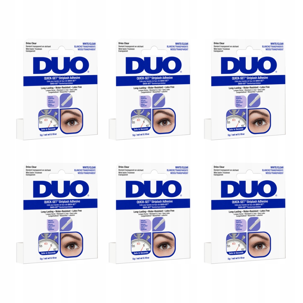 Bezbarvé lepidlo na řasy Duo Quick-Set rychleschnoucí Ardell 6-balení 5 g