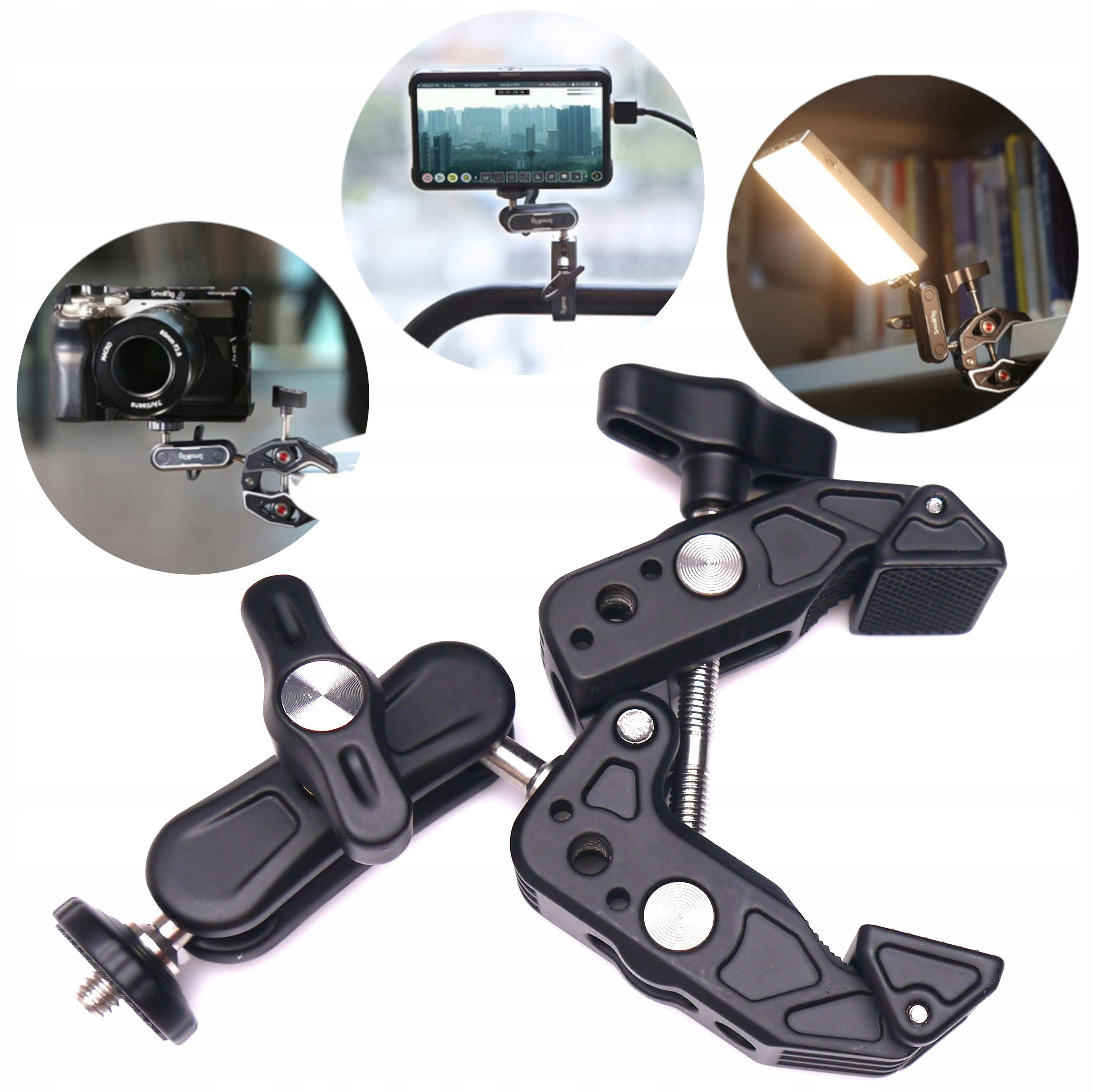 mocny Uchwyt wielofunkcyjny Magic Arm 1/4" Dslr fotograficzny 3,5kg Udźwigu