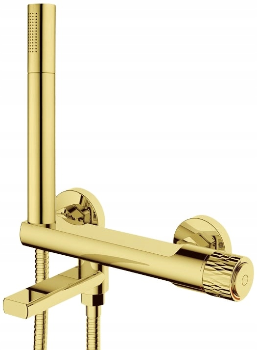 Mexen Diamond Zlatá Umývadlová Batéria so Sprchovým Setom, Stenová Montáž