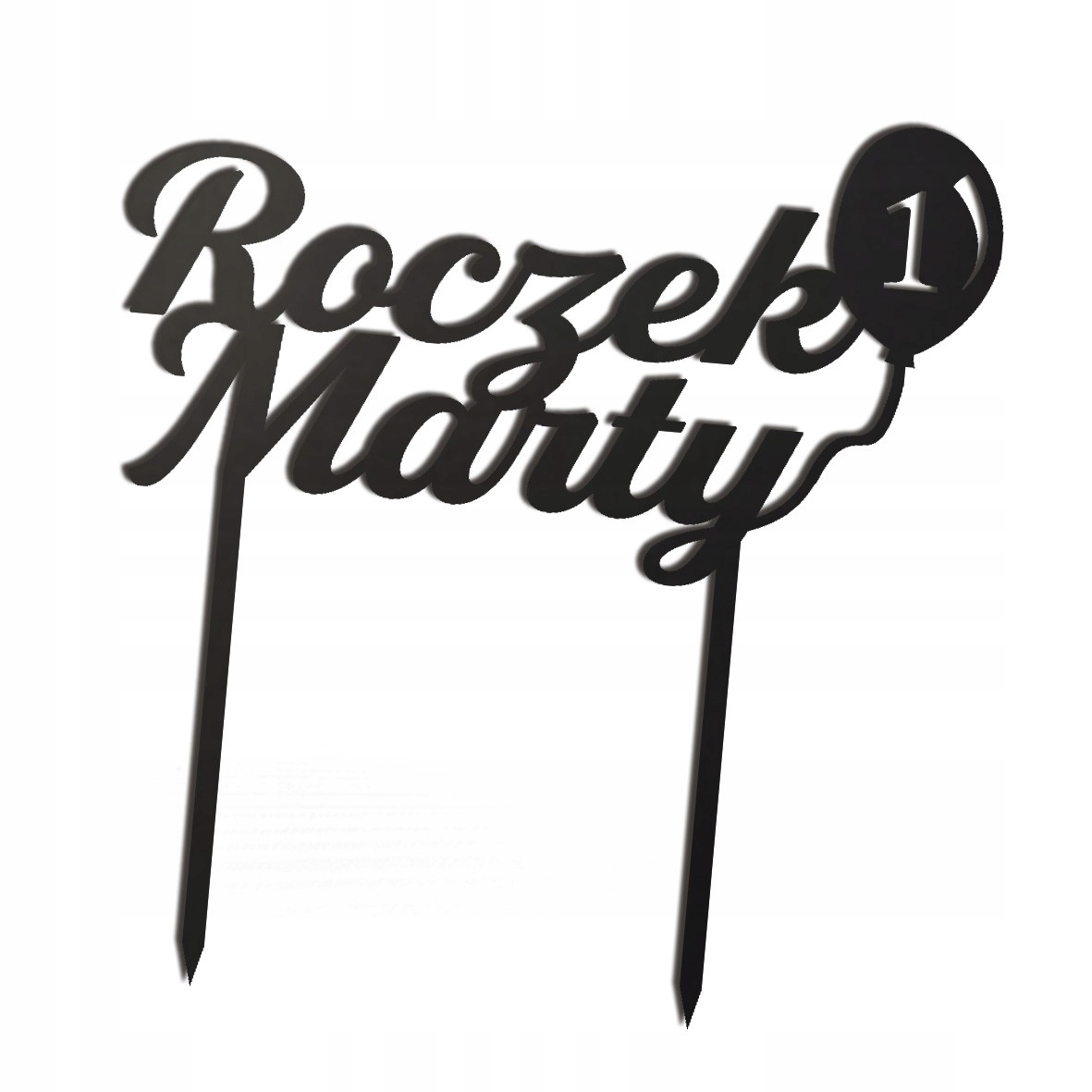 

czarny topper roczek 1 balon tort 48h