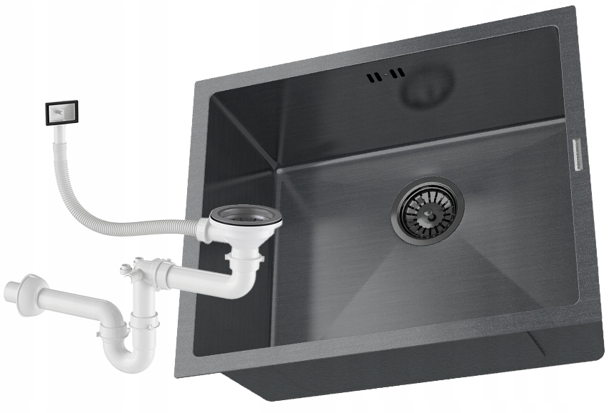 Oceľový Poddoskový Drez, Jedna Komora, Čierny Kuchynský, Kovový BARI54