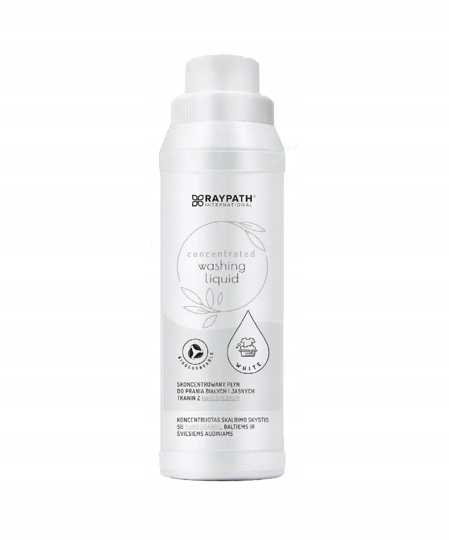 Levně Koncentrovaný tekutý prací prostředek s Nanostříbrem (pro světlé) 500ml Raypath