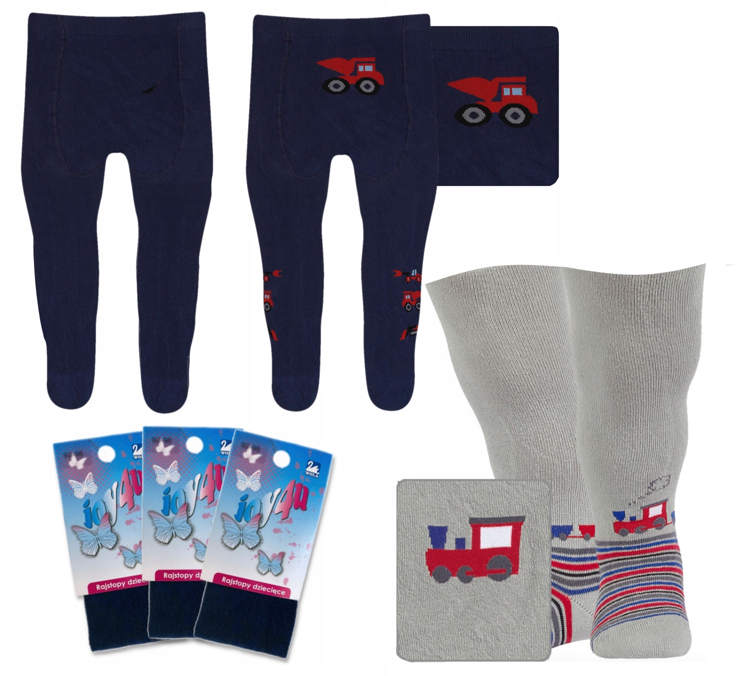 Rajstopy dziecięce bawełna 3-pak WOLA zestaw 62/74