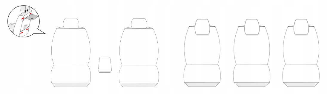 Pokrowce samochodowe miarowe na miarę do VW Sharan II 5os. Materiał materiał tapicerski welur