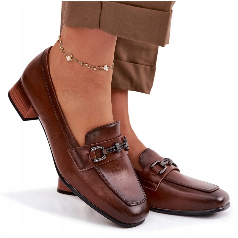 Dámské Polobotky, Přírodní Kůže, Kotníkový Podpatek Vinceza 39978 Hnědé 40