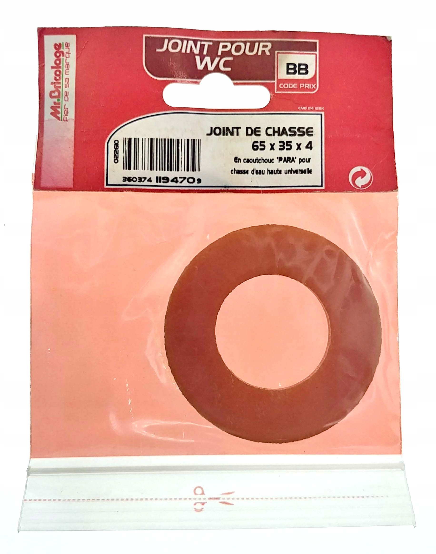 Uszczelka płaska spłuczka kompakt WC 65x35x4 PARA Kod producenta 271707