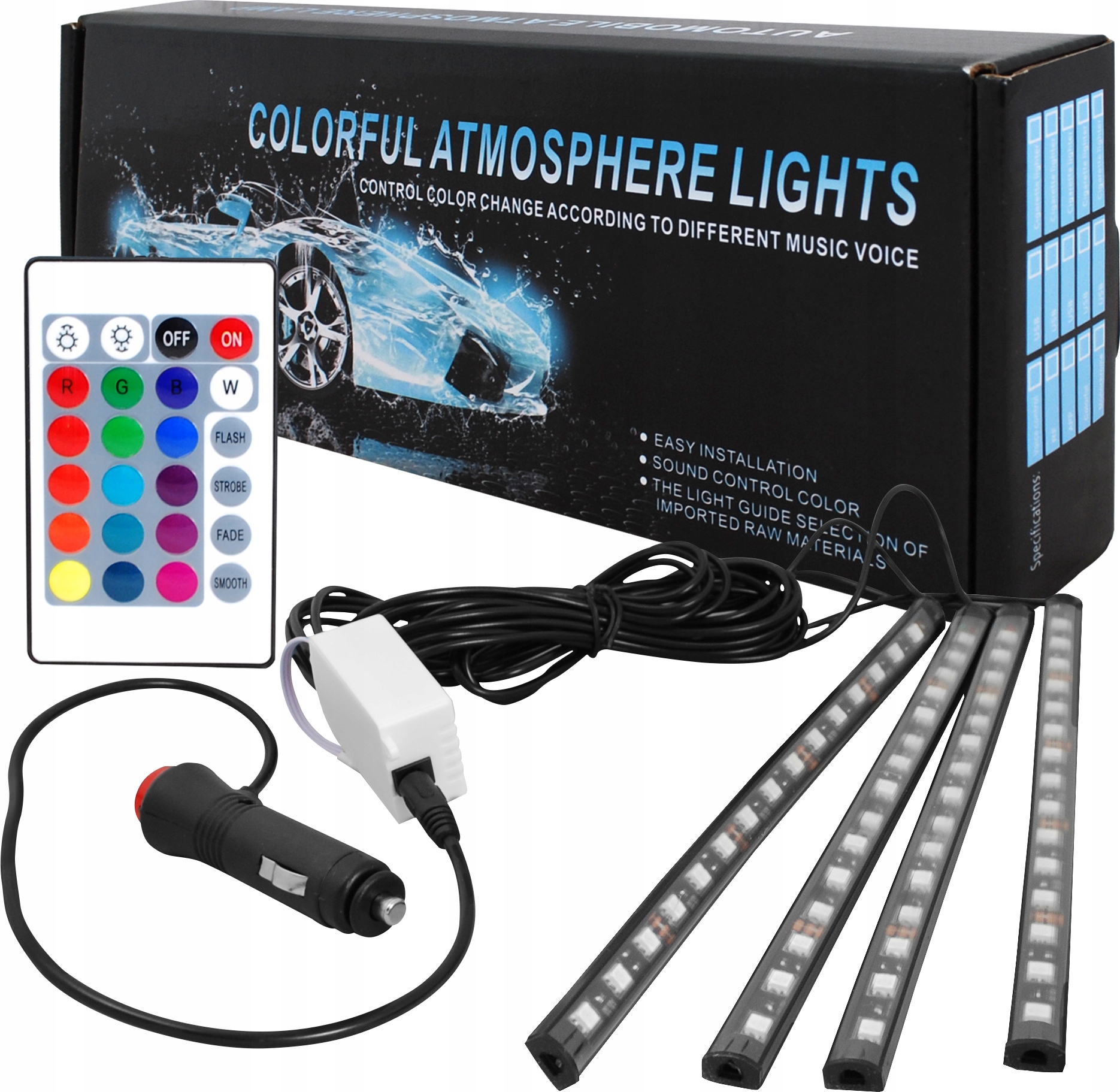 OŚWIETLENIE LED RGB WNĘTRZA AUTA KABINY SAMOCHODU Producent LTC