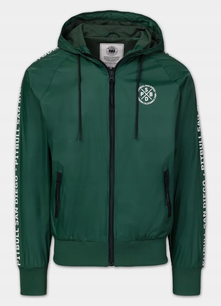 Męska Kurtka przejściowa z kapturem Pitbull wodoodporna Athletic Tapes