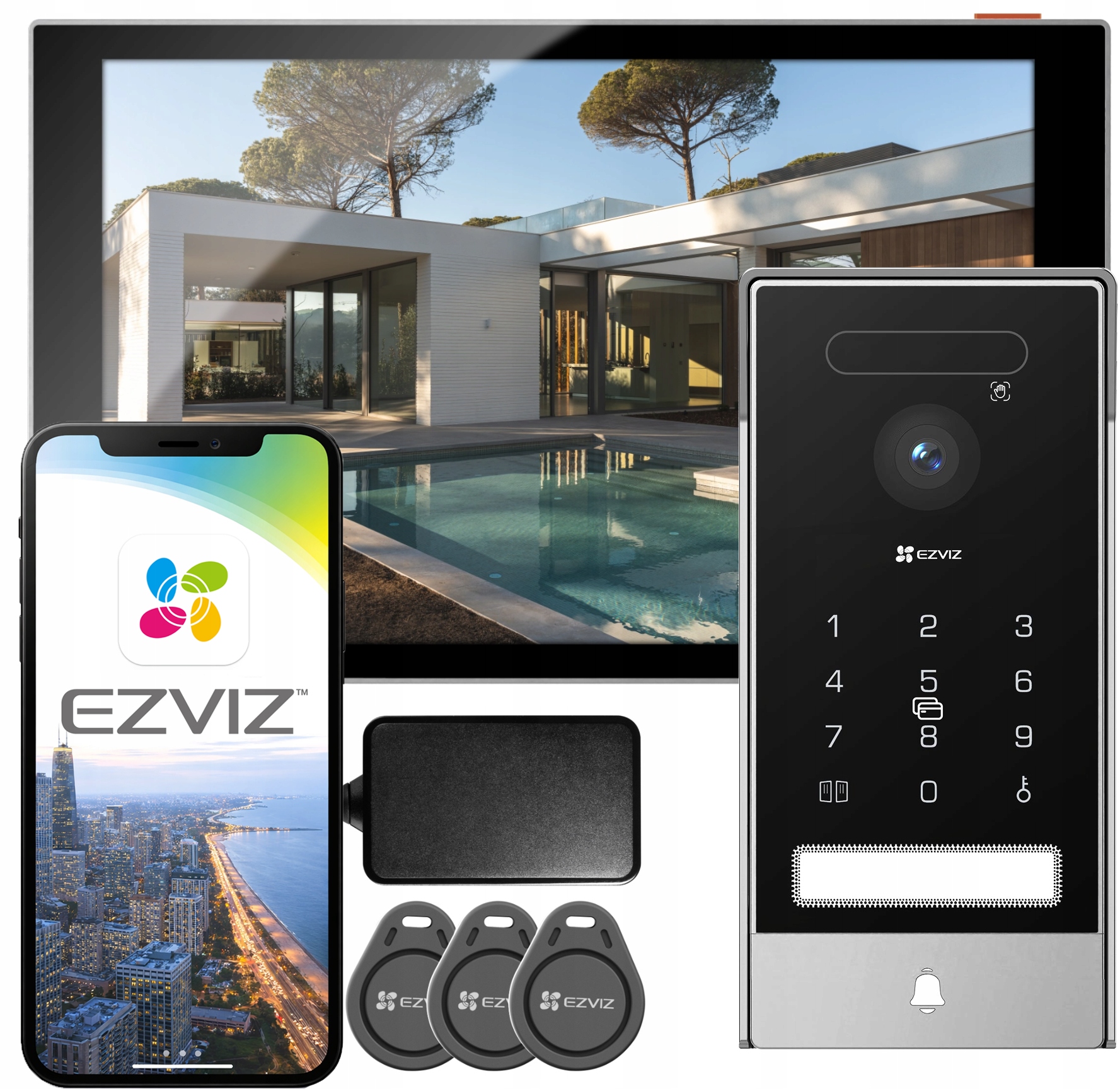 Videovrátnik Video Domofon WiFi HP7 Pro Ezviz Furtka Brána Šifrovacia Kód Apka