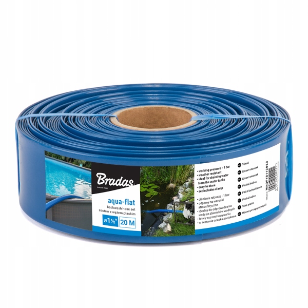 

Bradas Zestaw Wąż Płaski 1 1/2'' 10M Backwash