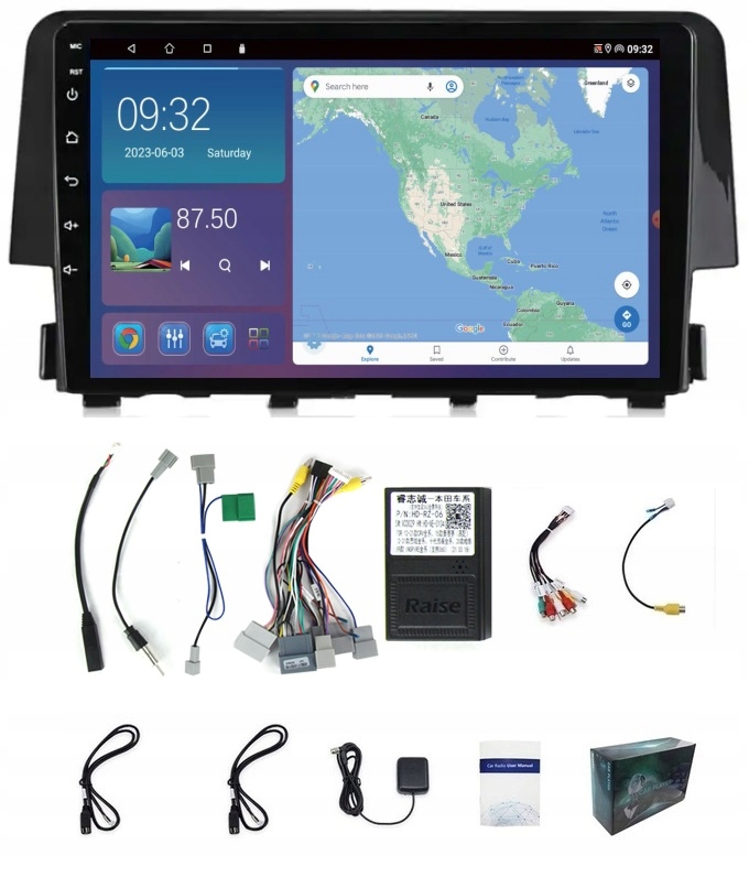 Gps Navigace Rádio Honda CIVIC X 2015-21 Carplay Android Auto 4GB 64GB