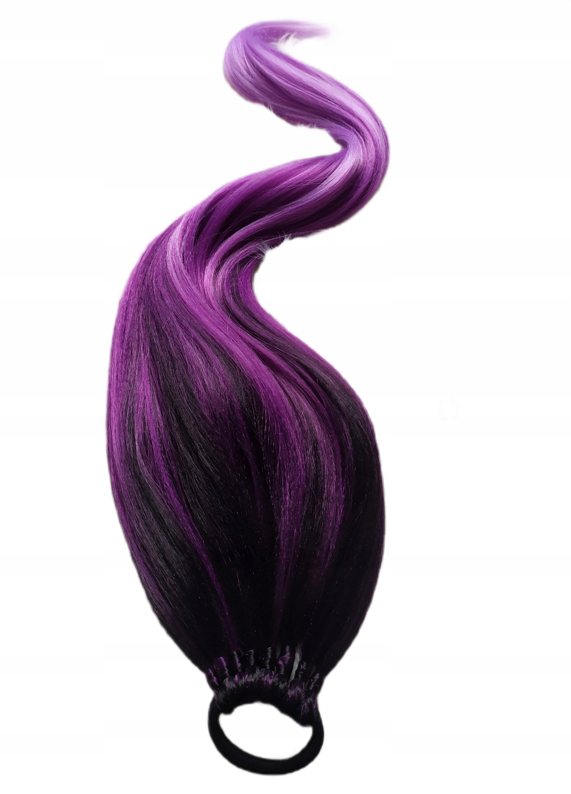 Připínací poník na gumičce, Příčesek, černá fialová ombre, Královna Bzů, 70 cm
