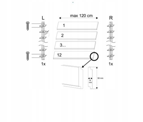Ruchome Deseczki ALUMINIOWE Shutters Antracyt 109cm system +deseczka Gratis Kolor szary