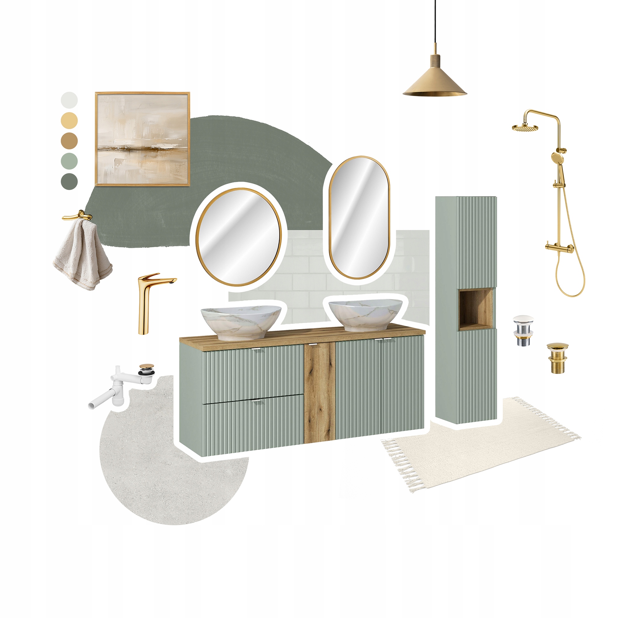 Nábytková sestava 80 cm s deskou a umyvadlem na desku Pati