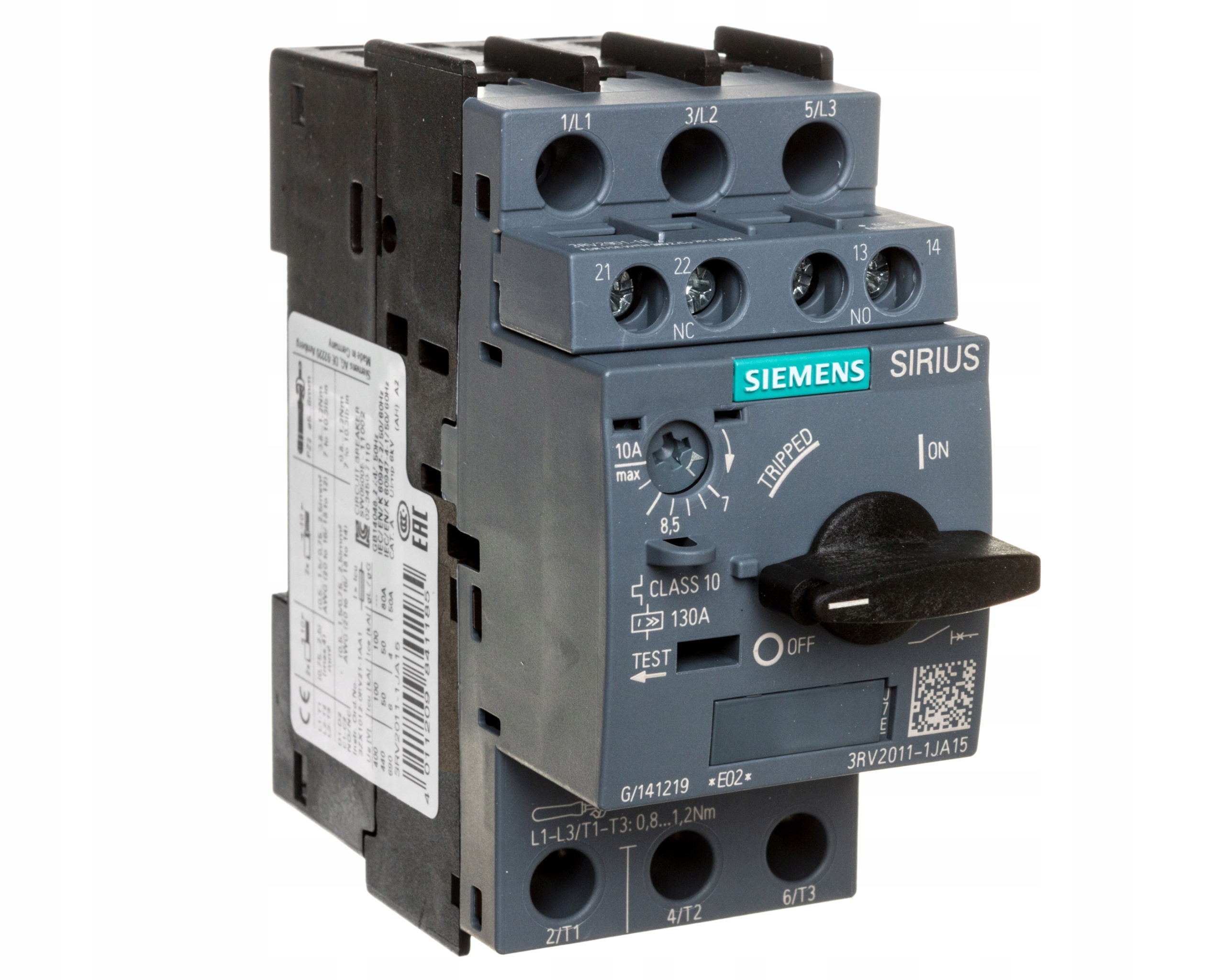 Wyłącznik silnikowy Siemens 230 V IP20 0 A