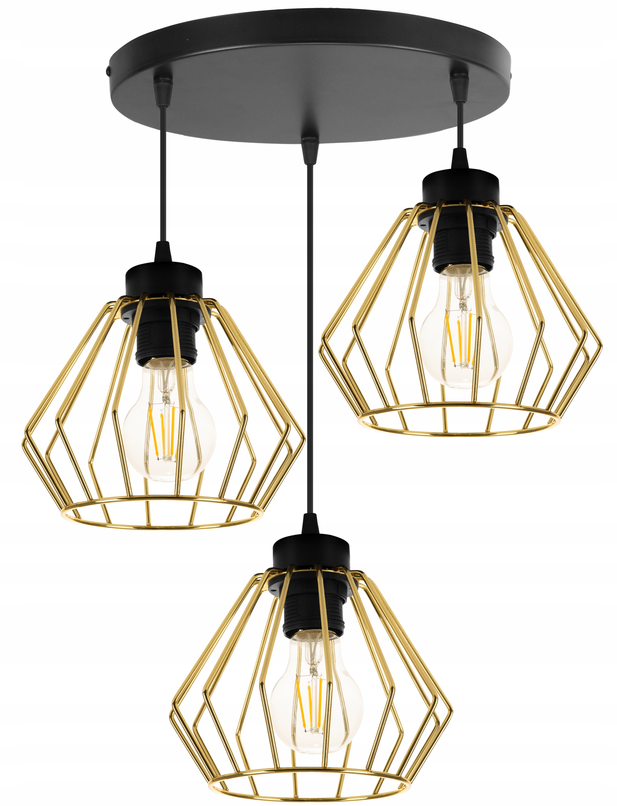 

Lampa Wisząca Sufitowa Żyrandol Złota Loft Druciak