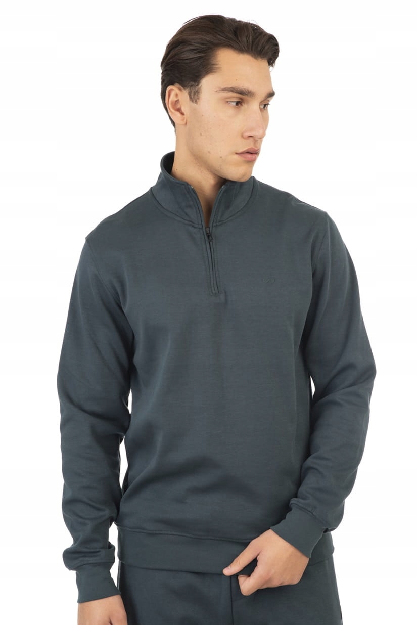 Velká Pánská Mikina se stojáčkem Modrá MTOP-1031 Double