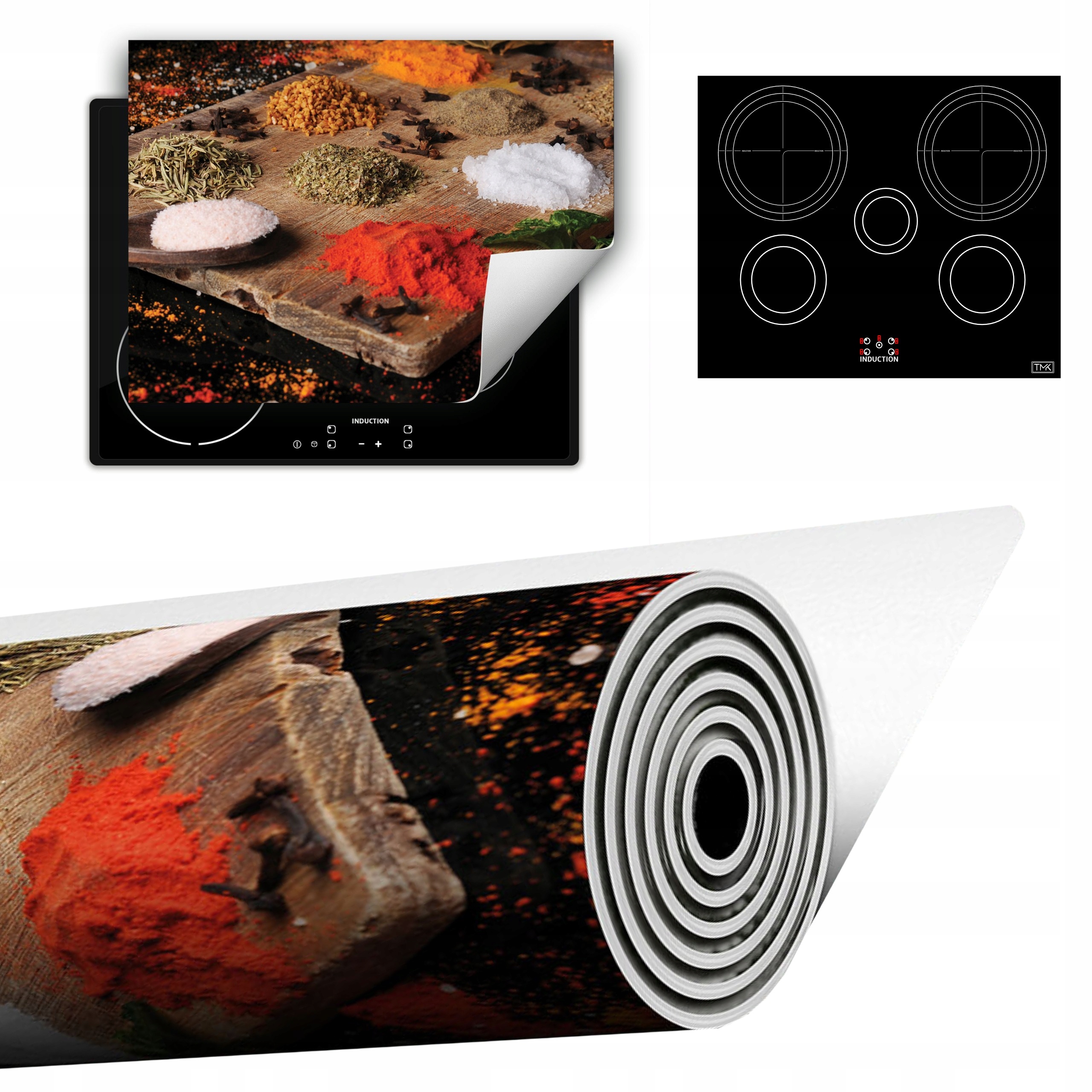 Vinylová Podložka Do Kuchyně Více Místa 70x52 barevná koření dřevo