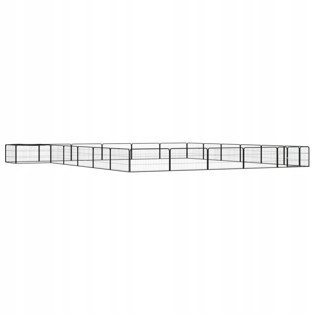 Levně Kotec pro psa, 24 panelů, černá, 100x50 cm, ocel