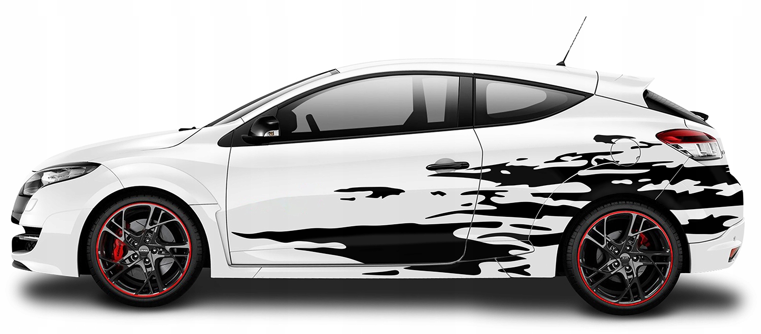 NAKLEJKI na Auto MOTYW SZARPANY 4 arkusze KOLORY Producent code MG156