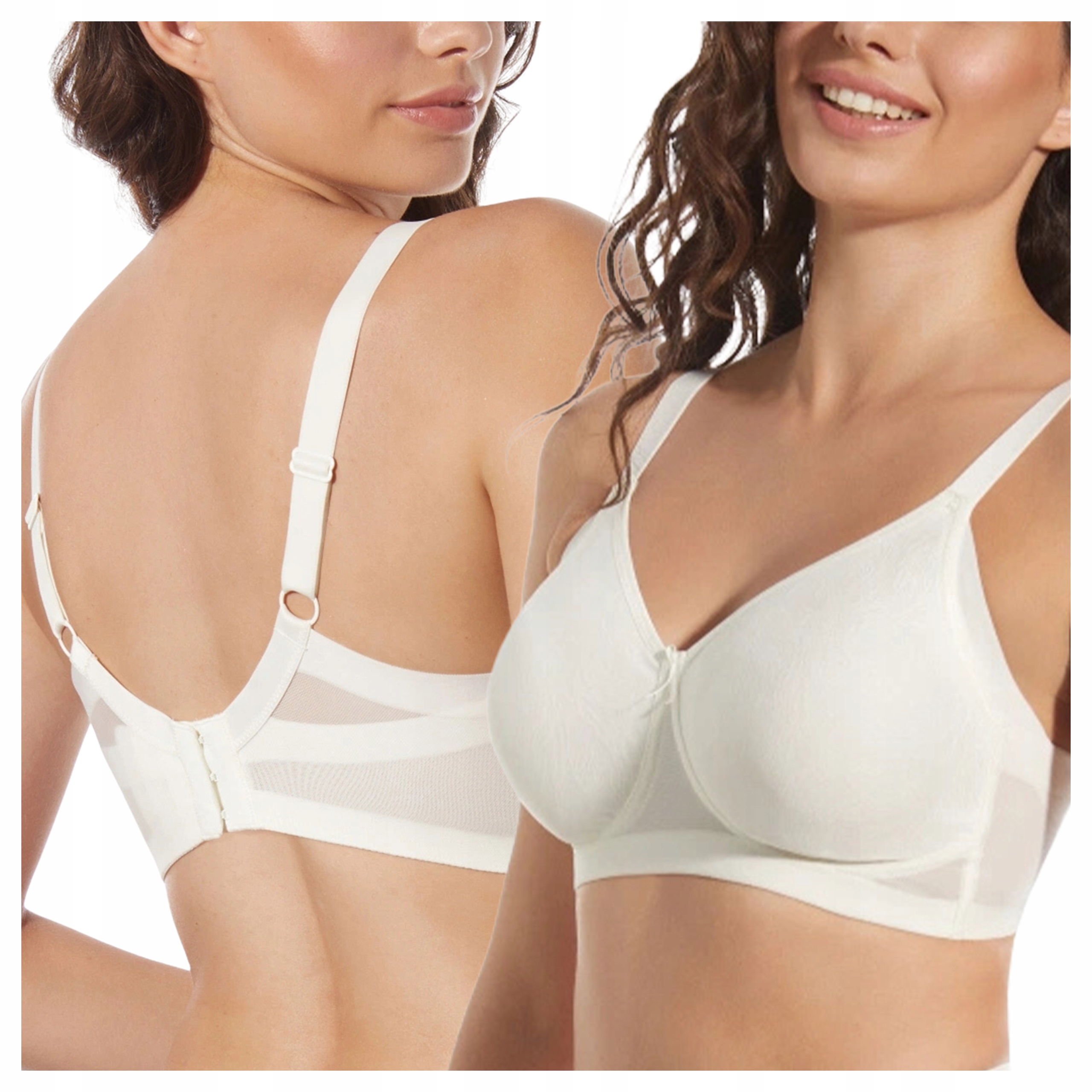 Měkká modelovací podprsenka hladká bez kostic pohodlná Premium perleťová 80D