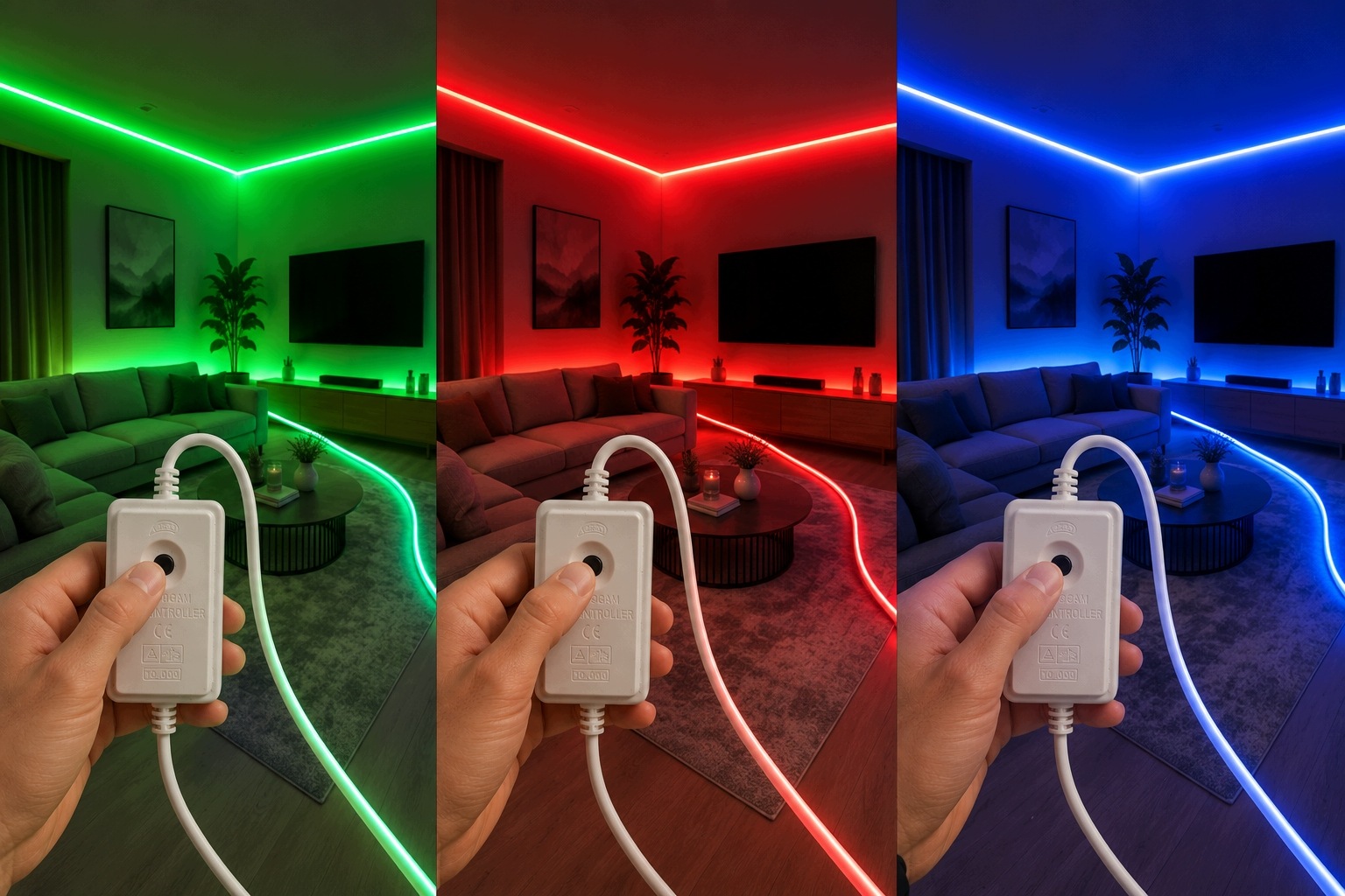 Zawartość zestawu sterownika do Neon Flex LED RGB
