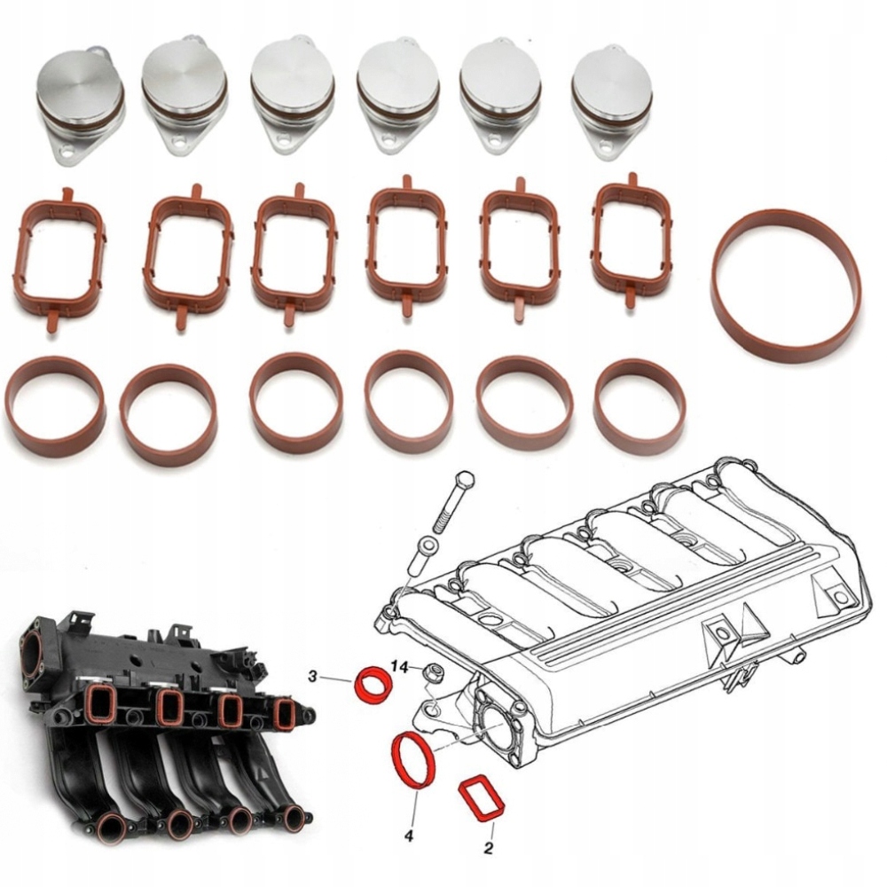 ZAŚLEPKI KOLEKTORA SSĄCEGO BMW M57 6X32MM