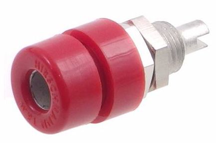 Gniazdo izolowane 4 mm M6, lutowane, 32A, czerwone Kod producenta BIL 30 RT