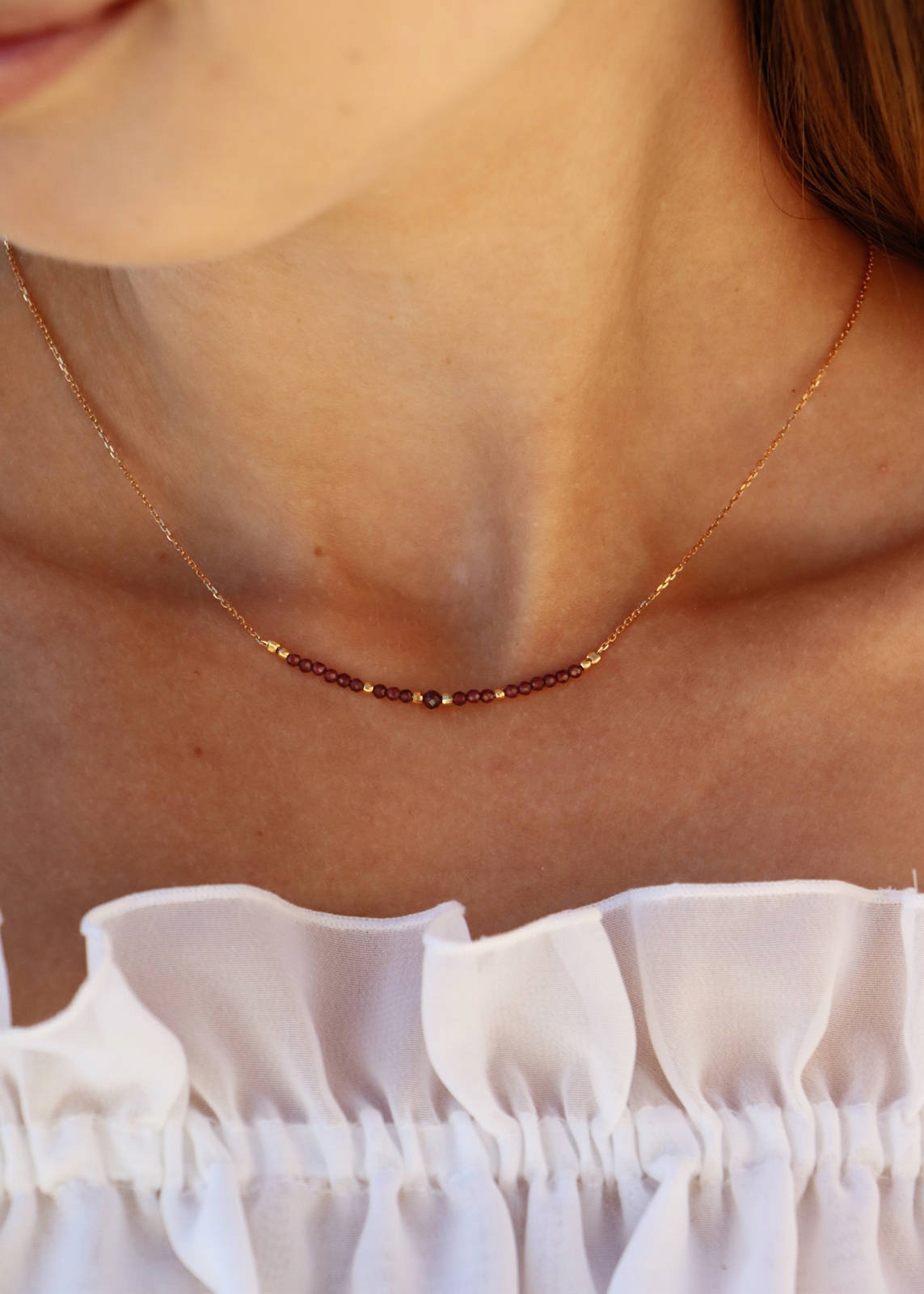 Náhrdelník Narozeninový kámen Leden Granát