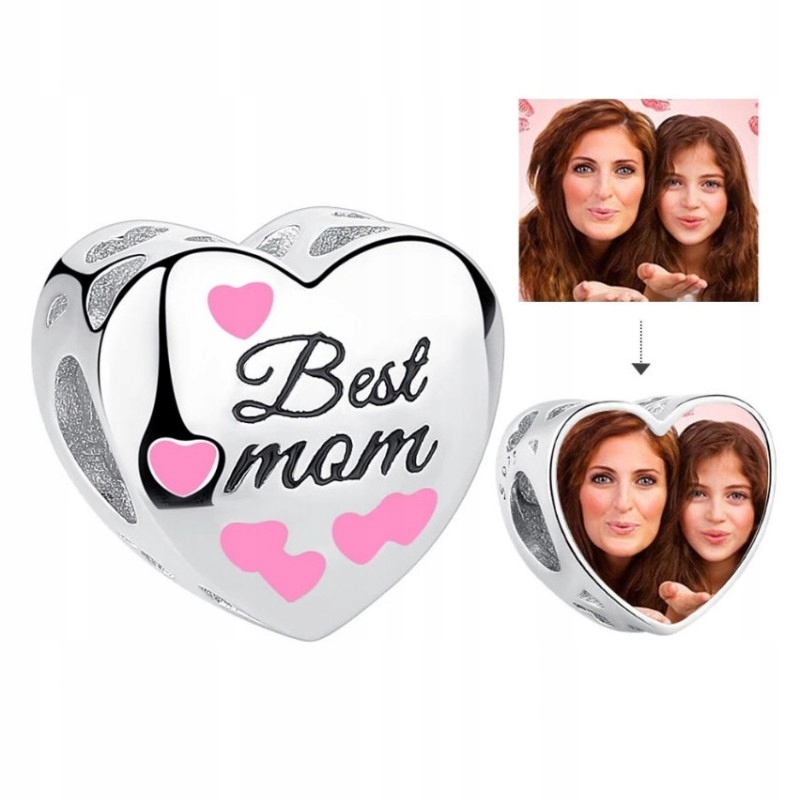 

Charms personalizowany best mom zdjęcie, s925