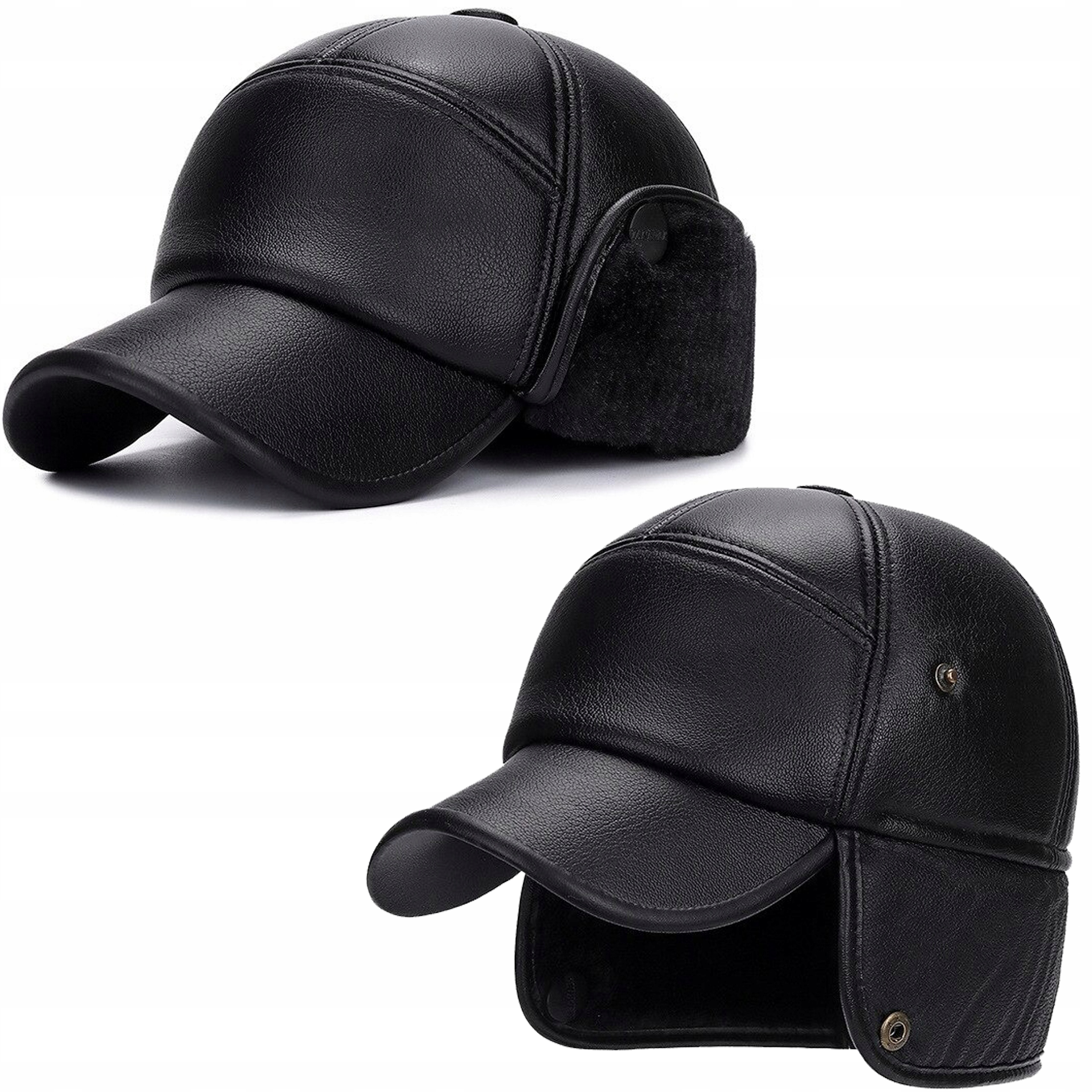 ZIMOWA CZAPKA Z DASZKIEM DLA MĘŻCZYZNY NAUSZNIKI