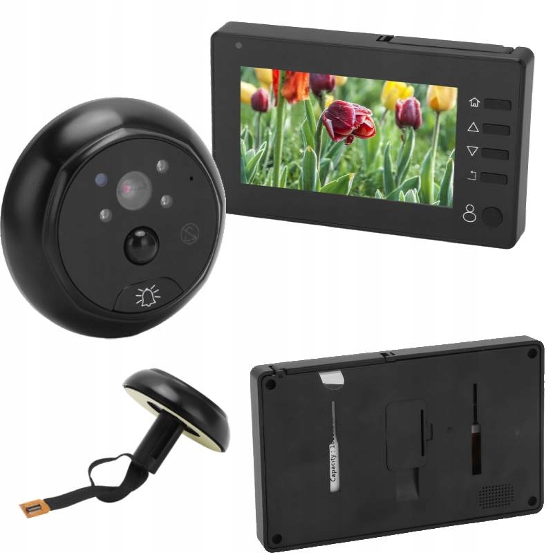 Elektronická Kamera Na Dvere Pir LCD 4.3" Širokouhlá Na Batérie