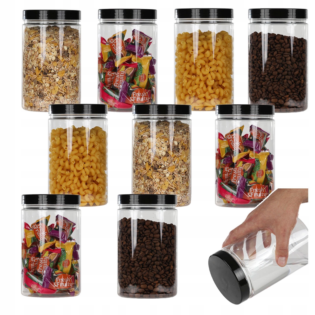 

Pojemnik słoik plastikowy 1,25L makaron 1250ml x 9