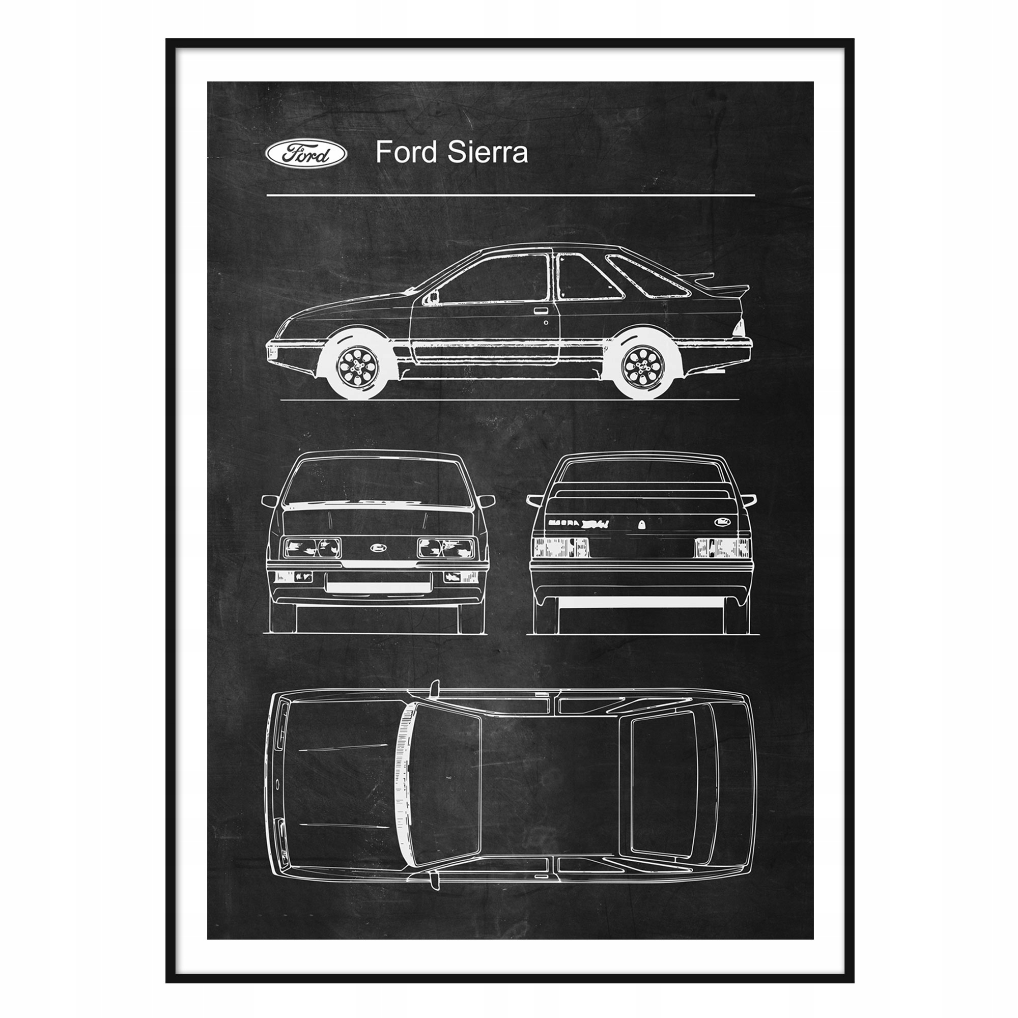 Plagát Ford Sierra Retro-Patent Schémy