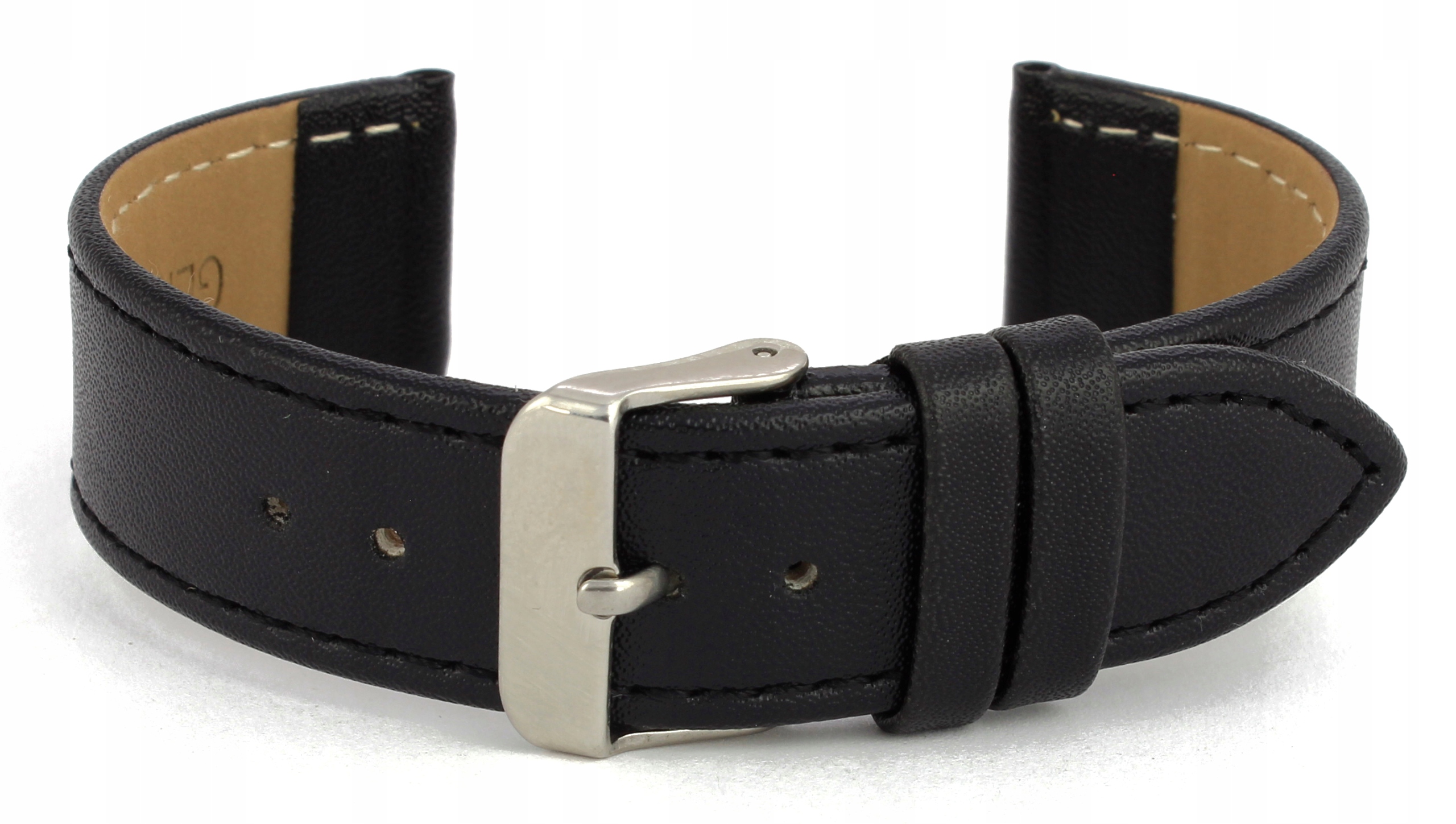 Skórzany Pasek do Zegarka - 22mm TOSCANA czarny