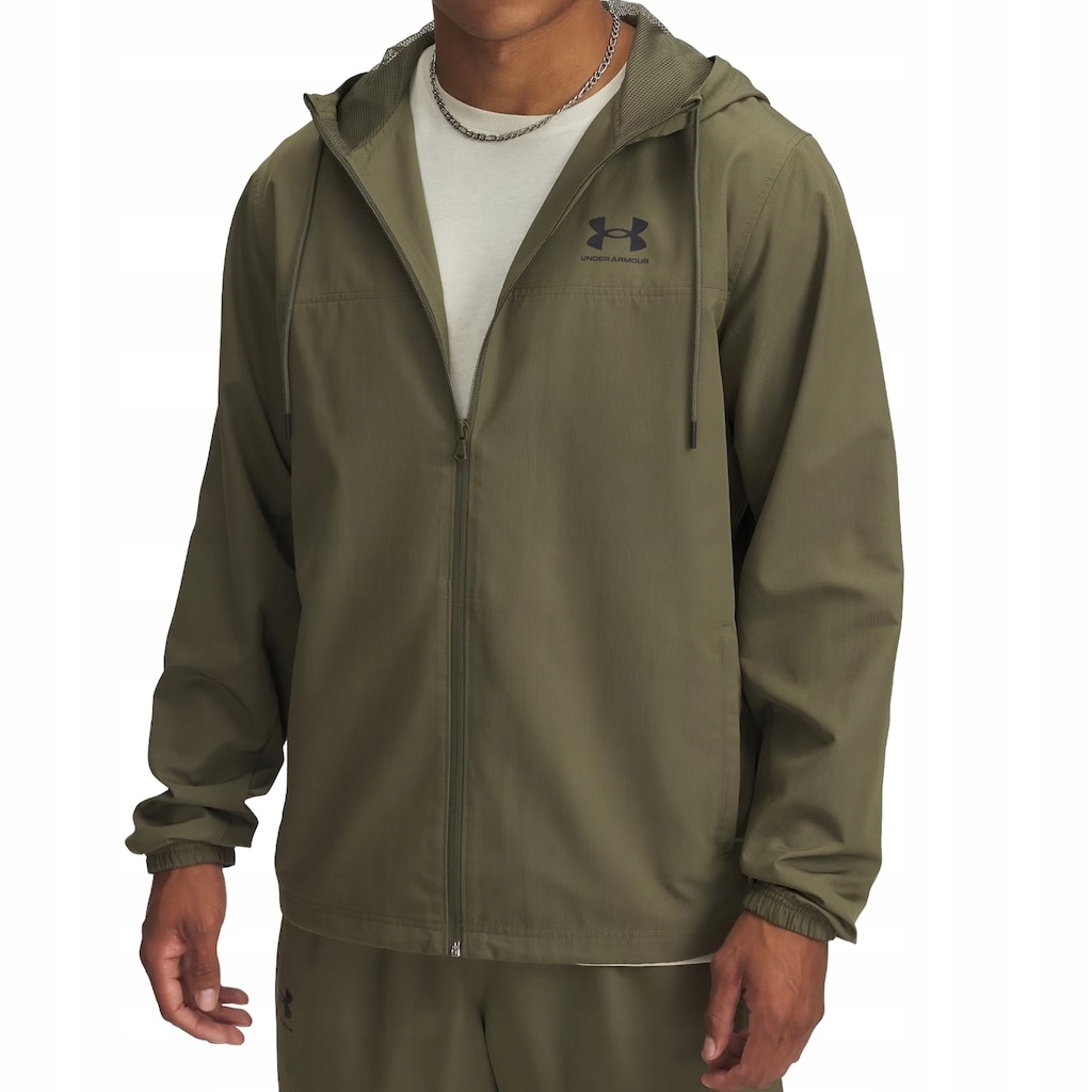Bunda s kapucí větrovka Under Armour Ua Rival Woven Od Green/Black XXL