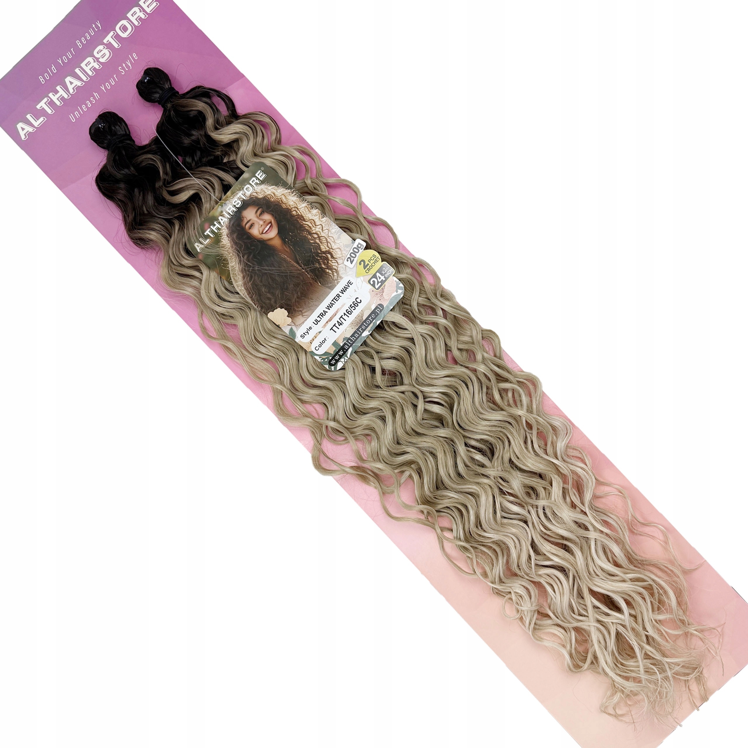 Syntetické vlasy Ultra Water Wave Weft Crochet 200 g 60 cm barva#TT4/T16/56C