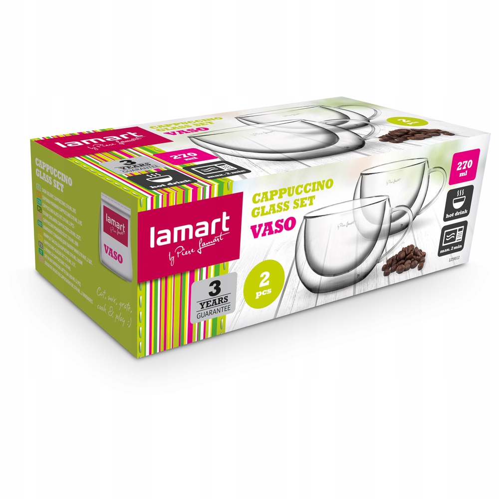 SZKLANKI TERMICZNE PODWÓJNE DNO CAPPUCCINO LT9012 LAMART 270ML Kod producenta LT9012