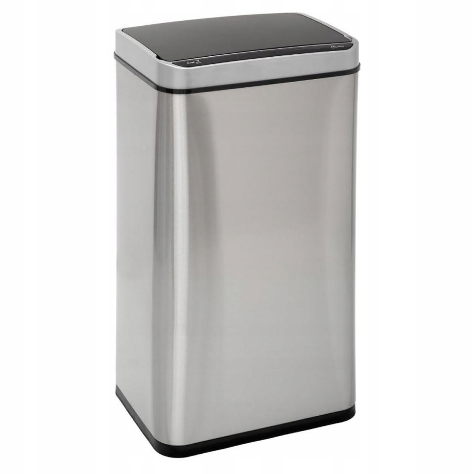 Kosz Na Śmieci Automatyczny Bezdotykowy Duży Srebrny Stal Nierdzewna 40 L