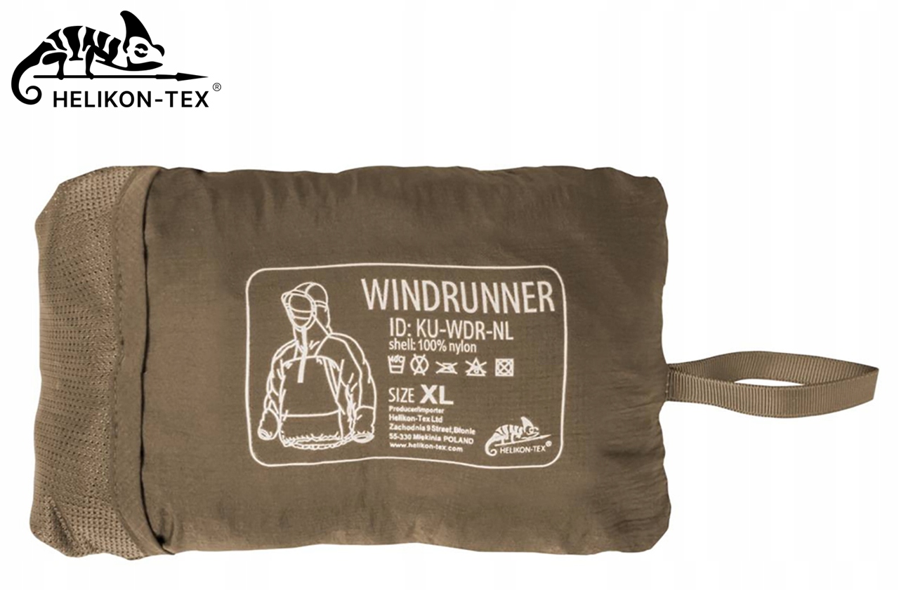 Kurtka Męska Wiatrówka z Kapturem WINDRUNNER HELIKON Składana Woodland XL Rozmiar XL