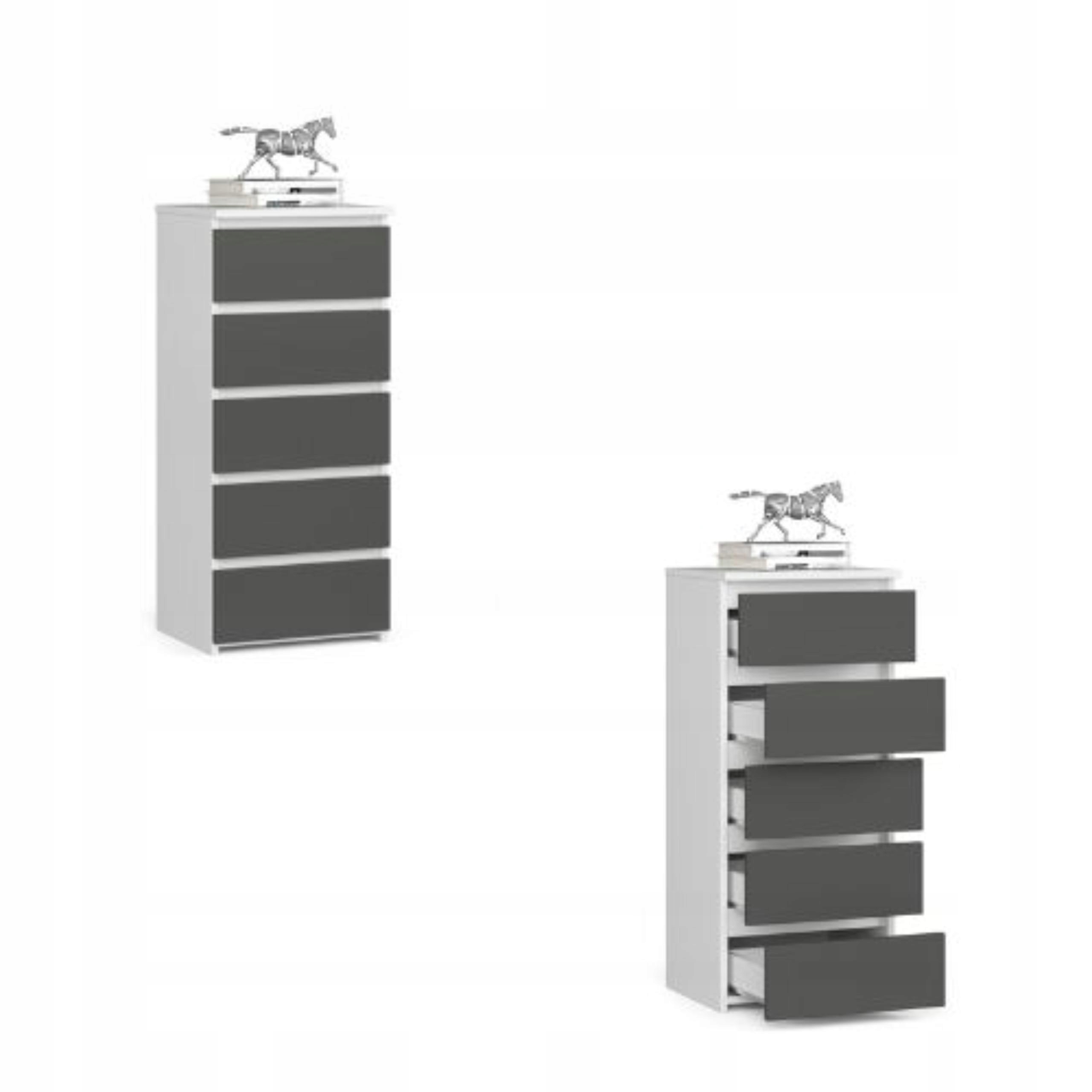 Komoda, skrinka 40 cm CL5 biela-grafitová Akd