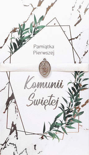 

kartki Komunijne z medalikiem życzeniami lux GMP6