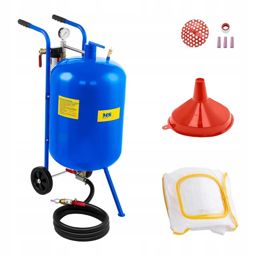 Mobilna piaskarka maszyna do piaskowania syfonowa na kółkach 79 L MSW Marka MSW