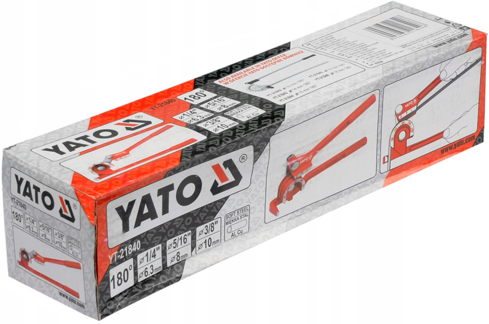 YATO GIĘTARKA DO RUR RUREK PRZEWODÓW HAMULCOWYCH 6-10 MM kąt gięcia 0-180st Kod producenta YT-21840