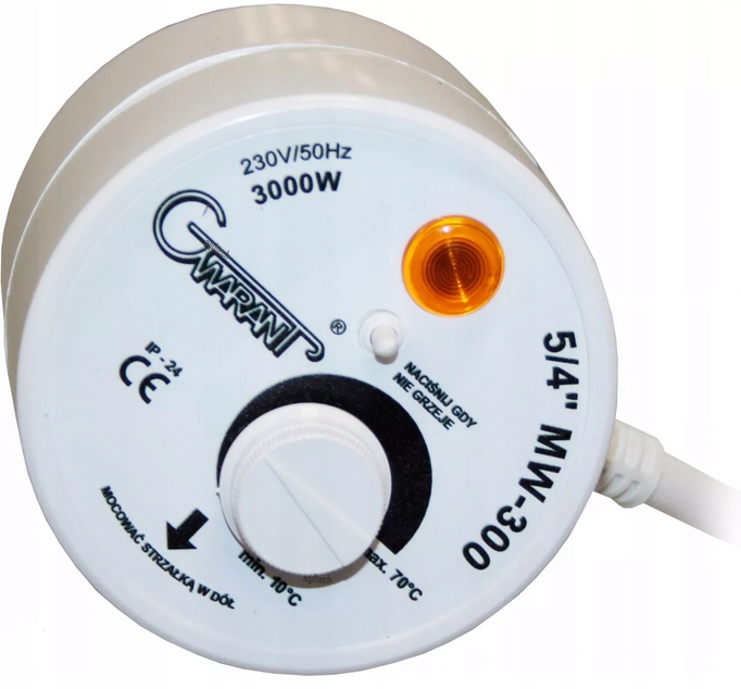 GRZAŁKA DO BOJLERA 3000 W 3 kW 5/4 Z TERMOSTATEM ELEMENT GRZEJNY Z MIEDZI Kod producenta MW300