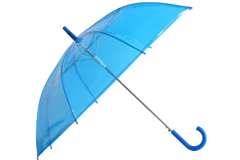PARASOL PARASOLKA PRZEZROCZYSTA NIEBIESKA ŚLUB