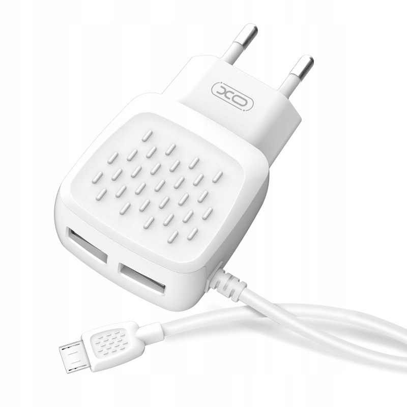 

Ładowarka sieciowa z kabelem micro 2USB 2,1A