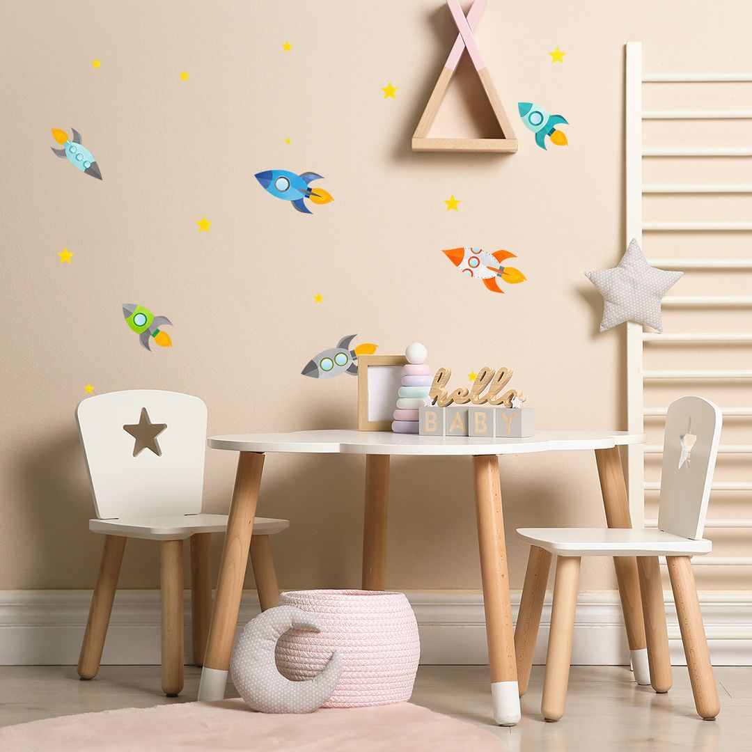NAKLEJKI NA ŚCIANĘ RAKIETY GWIAZDY KOSMOS Marka YokoDesign