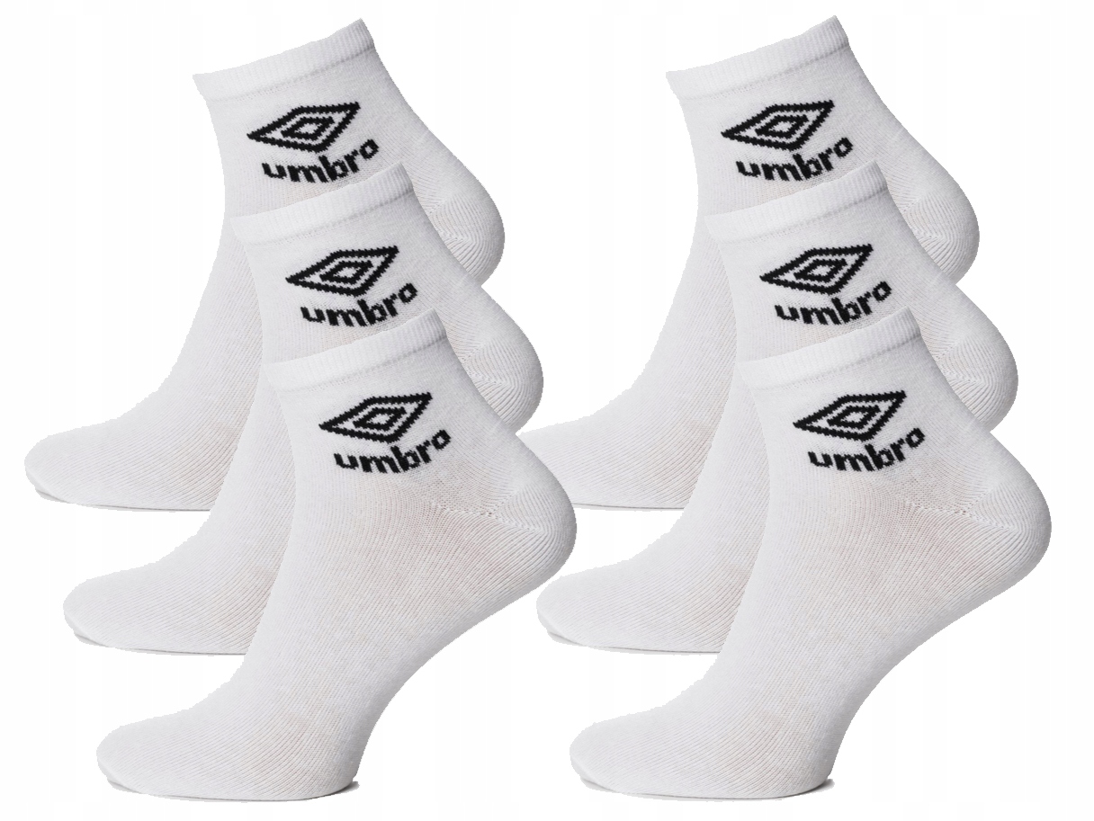 

6 Par Umbro Skarpetki Quarter Białe 39-42