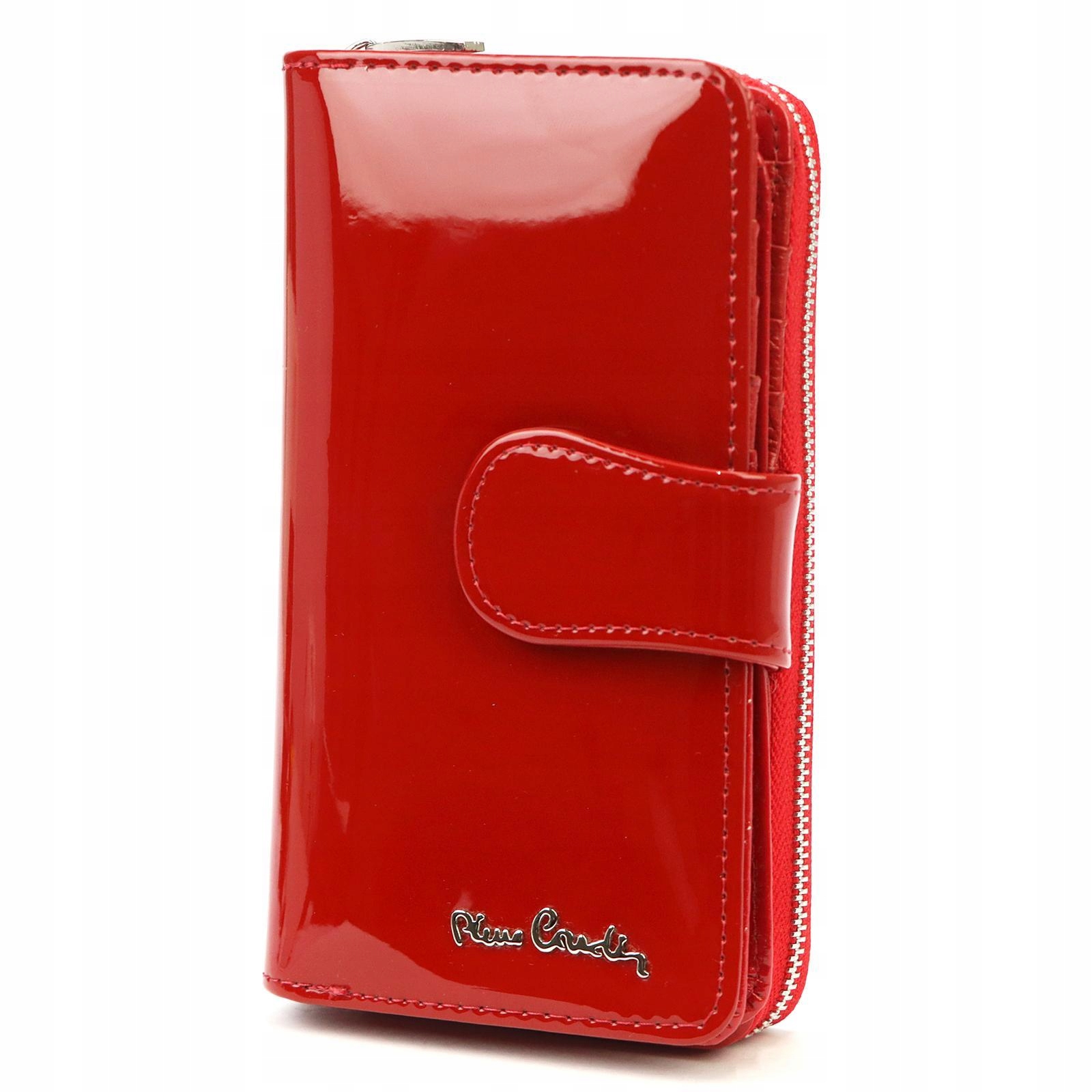 Originální Lakovaná Dámská Kožená Peněženka Na Zip Pierre Cardin